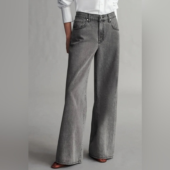TWP TINY DANCER JEAN IN DARK GREY DENIM wide Leg Jeans Size 29 - Picture 1 of 15